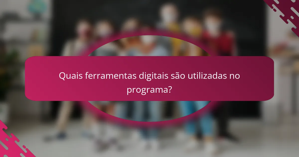 Quais ferramentas digitais são utilizadas no programa?